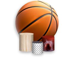 Painel De Festa Redondo 1,50x1,50 + Trio De Capas Cilindro - Bola de Basquete Reluzente 004 Painel De Festa Redondo 1,50x1,50 + Trio De Capas Cilindro - Bola de Basquete Reluzente 004