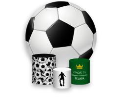 Painel De Festa Redondo 1,50x1,50 + Trio De Capas Cilindro - Bola de Futebol Campo 001
