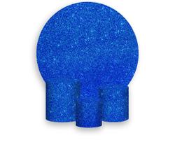 Painel De Festa Redondo 1,50x1,50 + Trio De Capas Cilindro - Efeito Glitter Azul 104