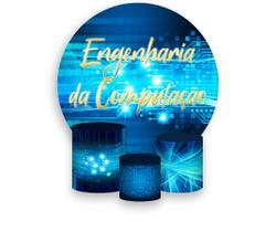 Painel De Festa Redondo 1,50x1,50 + Trio De Capas Cilindro - Engenharia da Computação 027