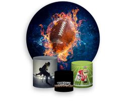 Painel De Festa Redondo 1,50x1,50 + Trio De Capas Cilindro - Esporte Futebol Americano 012