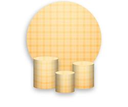 Painel De Festa Redondo 1,50x1,50 + Trio De Capas Cilindro - Xadrez Laranja Suave 015 Painel De Festa Redondo 1,50x1,50 + Trio De Capas Cilindro - Xadrez Laranja Suave 015