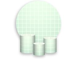 Painel De Festa Redondo 1,50x1,50 + Trio De Capas Cilindro - Xadrez Verde Suave 025 Painel De Festa Redondo 1,50x1,50 + Trio De Capas Cilindro - Xadrez Verde Suave 025