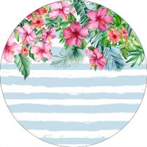 Painel De Festa Redondo 1,50x1,50 - Tropical Aloha Listrado 013