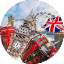 Painel De Festa Redondo 1,50x1,50 - Volta ao Mundo Londres Realista 013 Painel De Festa Redondo 1,50x1,50 - Volta ao Mundo Londres Realista 013