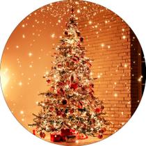 Painel De Festa Redondo 1,5x1,5 - Árvore de Natal Brilhante 019
