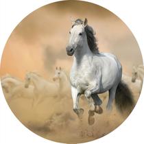 Painel De Festa Redondo 1,5x1,5 - Cavalo Branco Galopando 03