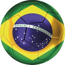 Painel De Festa Redondo 1,5x1,5 - Copa do Mundo Bandeira Brasil 016