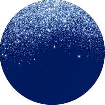 Painel De Festa Redondo 1,5x1,5 - Efeito Glitter Azul 024