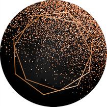 Painel De Festa Redondo 1,5x1,5 - Geométrico Escuro Efeito Glitter 045