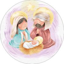 Painel De Festa Redondo 1,5x1,5 - Natal Nascimento Jesus 011 - Via Cores