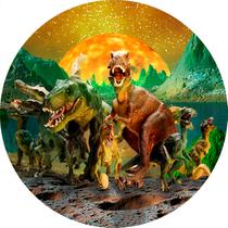 Painel De Festa Redondo 1,5x1,5 - Planeta Dinossauros 018