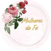 Painel De Festa Redondo 1,5x1,5 - Religioso Geométrico Flores Rosa Mulheres de Fé 013 - Via Cores