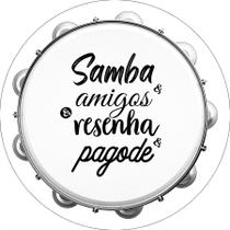 Painel De Festa Redondo 1,5x1,5 - Samba Pagode Pandeiro Cinza 014 - Via Cores