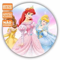 Painel de Festa Redondo Tecido Sublimado 3D Princesas