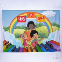 Painel de Festa Retangular 3 Palavras de 4,50x3,00m Fera Print Painel de Festa Retangular 3 Palavras de 4,50x3,00m Fera Print