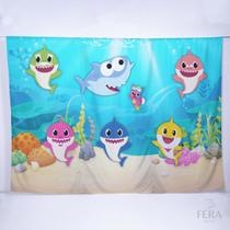 Painel de Festa Retangular Baby Shark de 5,00x2,50m - Fera Print