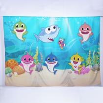 Painel de Festa Retangular Baby Shark Diversas Medidas - Fera Print