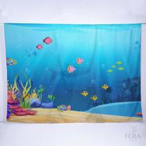 Painel de Festa Retangular Fundo do Mar de 4,00x3,00m - Fera Print