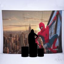 Painel de Festa Retangular Homem Aranha de 3,00x2,00m - Fera Print