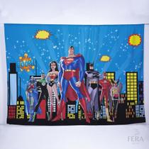 Painel de Festa Retangular Liga de Heróis de 4,50x3,00m Fera Print