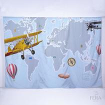 Painel de Festa Retangular Mapa de 5,00x2,50m - Fera Print