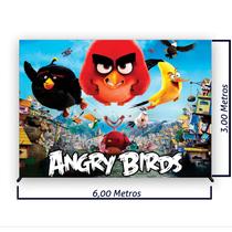 Painel de Festa Retangular Pássaros Coloridos Diversas Medidas Fera Print