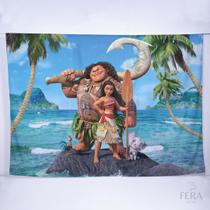 Painel de Festa Retangular Princesa Havaiana de 5,00x2,50m Fera Print