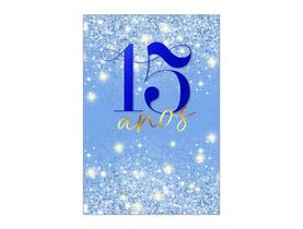 Painel De Festa Vertical 1,50 x 2,20 - 15 Anos Efeito Glitter Azul 201