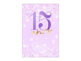 Painel De Festa Vertical 1,50 x 2,20 - 15 Anos Efeito Glitter Lilás 203