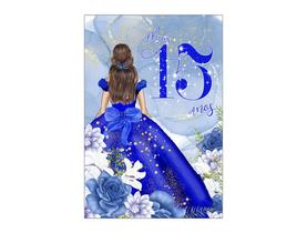 Painel De Festa Vertical 1,50 x 2,20 - 15 Anos Princesa Azul 150