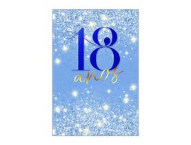 Painel De Festa Vertical 1,50 x 2,20 - 18 Anos Efeito Glitter Azul 212