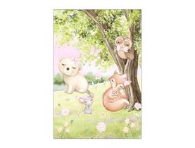 Painel De Festa Vertical 1,50 x 2,20, Animais Bosque Aquarela 101 Painel De Festa Vertical 1,50 x 2,20, Animais Bosque Aquarela 101