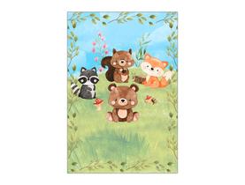 Painel De Festa Vertical 1,50 x 2,20 - Animais Bosque Jardim 013 Painel De Festa Vertical 1,50 x 2,20 - Animais Bosque Jardim 013