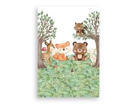 Painel De Festa Vertical 1,50 x 2,20 - Animais no Bosque Cute 049 Painel De Festa Vertical 1,50 x 2,20 - Animais no Bosque Cute 049