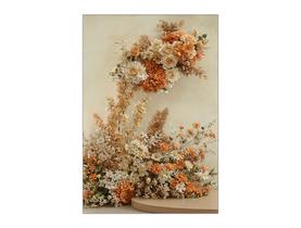 Painel De Festa Vertical 1,50 x 2,20 - Arco de Flores Bege 122