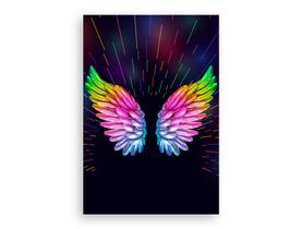 Painel De Festa Vertical 1,50 x 2,20 - Asas Colorida Efeito Neon 005