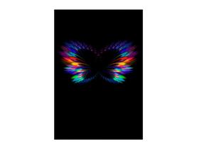 Painel De Festa Vertical 1,50 x 2,20 - Asas Multicoloridas Efeito Neon 008