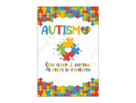 Painel De Festa Vertical 1,50 x 2,20 - Autismo Quebra Cabeça Colorido 001