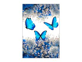 Painel De Festa Vertical 1,50 x 2,20 - Borboleta Azul Floral 009