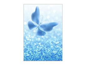 Painel De Festa Vertical 1,50 x 2,20 - Borboleta Brilhante Azul 001