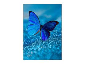 Painel De Festa Vertical 1,50 x 2,20 - Borboleta Efeito Glitter Azul 027