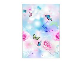 Painel De Festa Vertical 1,50 x 2,20 - Borboletas Azul e Rosa 003