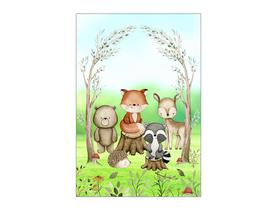 Painel De Festa Vertical 1,50 x 2,20 - Bosque dos Animais 018 Painel De Festa Vertical 1,50 x 2,20 - Bosque dos Animais 018