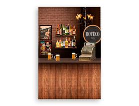 Painel De Festa Vertical 1,50 x 2,20 - Boteco Bar Salão Balcão Efeito Madeira 03