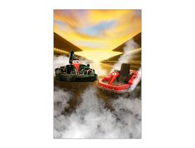 Painel De Festa Vertical 1,50 x 2,20 - Carros Kart Corrida 013