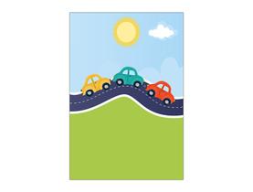 Painel De Festa Vertical 1,50 x 2,20 - Carros Na Pista Placas 003