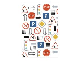 Painel De Festa Vertical 1,50 x 2,20 - Carros Na Pista Placas Sinalização 007