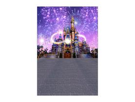 Painel De Festa Vertical 1,50 x 2,20, Castelo com Fogos 014