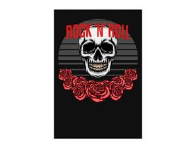 Painel De Festa Vertical 1,50 x 2,20 - Caveira do Rock N Roll 025